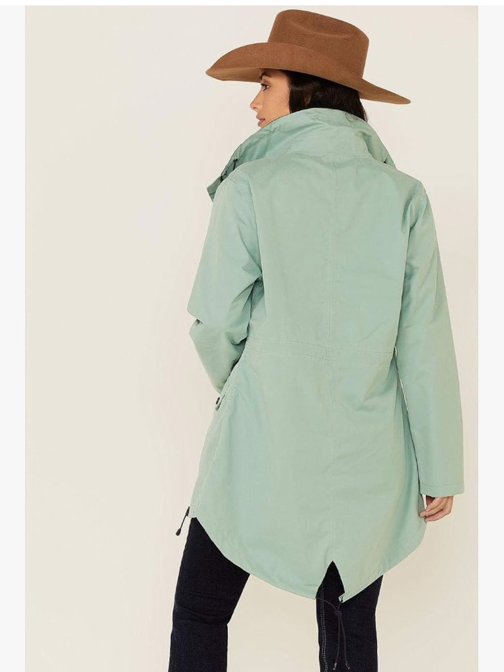 Outback Trading Co Mint Green Waterproof Rain Mint Teal Anorak Hooded Jacket - Picture 3 of 13